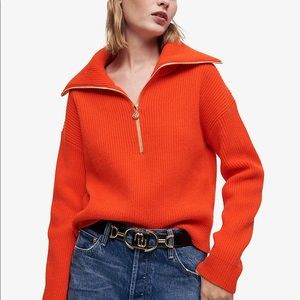 MAJE Matelot Half Zip Wool Blend Sweater NWT sz 2